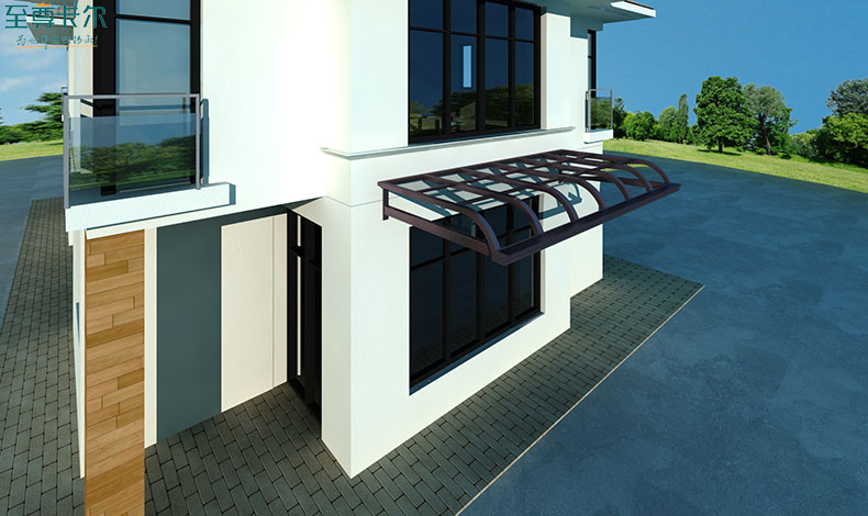 大門(mén)雨棚效果圖大全？耐力板雨棚壽命多長(zhǎng)？